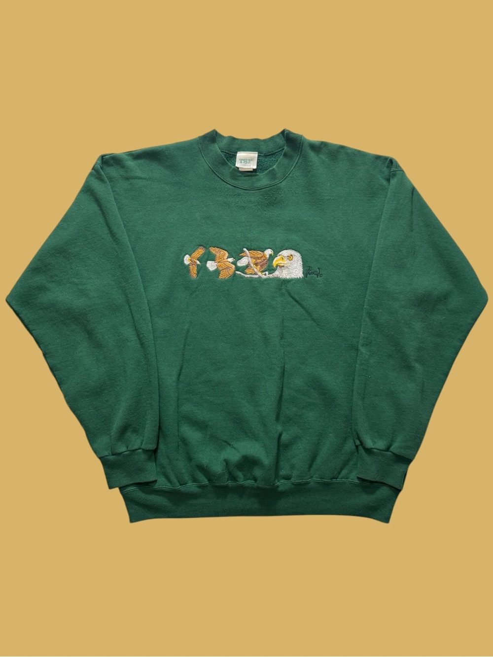 Vintage 90’s Green Eagle Embroidered Sweatshirt